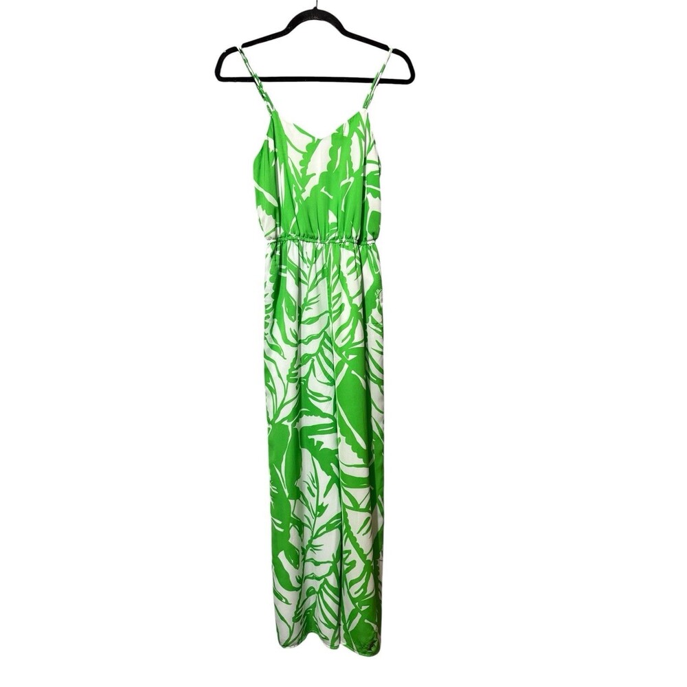 Lilly Pulitzer For Target Boom Boom Jumpsuit XS Green White Wide Leg Damaged